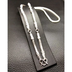Cadena 5 Aros Colgante Amuleto Tailandés Oro Blanco GP Collar Joyería 4 MM 26 Pulgadas - Imagen 1 de 6