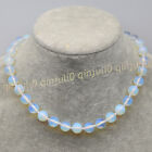 8mm 10mm Natural White Opal Moonstone Round Gemstone Beads Necklace 14-28&#39;&#39;