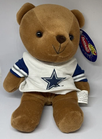 VTG 1997 PLAY-BY-PLAY 7" Play Football FANIMALS Dallas Cowboys Plush BEAR Cover