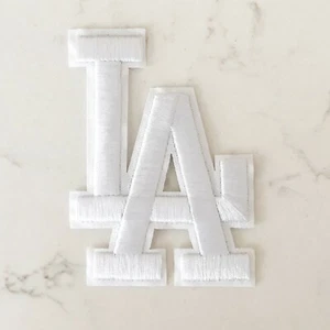 Los Angeles Dodgers L.A. Letters White Jersey Patch Iron on - Picture 1 of 1