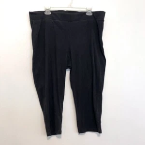 TORRID 3 Plus Size Capri Leggings Black Pull On Elastic Waist Cotton Capris 3X - Picture 1 of 12