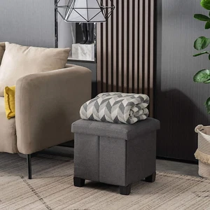 13 inches Small Storage Ottoman Cube, Foot Stool Foldable Storage Footrest wi... - Picture 1 of 12