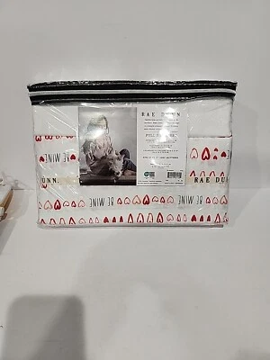 Juego de sábanas Rae Dunn Be Mine San Valentín tamaño completo 4 piezas - Corazones rojos Foto 1 de 4