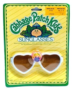 Vintage CPK Cabbage Patch Kids Children's Heart Sunglasses 1984 White & Pink NOS - Picture 1 of 5