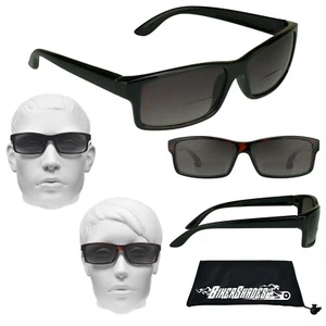 Bifocal Sun Reader Sunglasses Tinted Men Women Casual Full Frame Black Tortoise - Picture 1 of 19