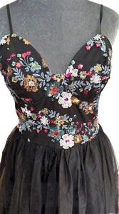 EMERALD SUNDAE Tulle Gown Dress 9 Whimsigoth Floral Sequin Dark Fairy Boho Prom - Picture 1 of 24
