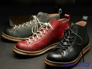 Zapatos Oxford de cuero real retro de cuero real para hombres británicos con puntera redonda informales - Imagen 1 de 15