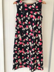 Laura Ashley Dress - navy Flower Print Floral Summer Dress Size 8 - Picture 1 of 14