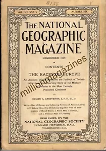 National Geographic Dezember 1918 - Große Ausgabe über die Rennen Europas - Bild 1 von 1