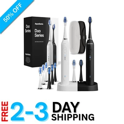 Набор зубных щеток Wireless Charging Duo - Ultra Whitening, 3 режима, 10 насадок DuPont - Изображение 1 из 4