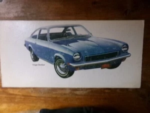 Vintage Car Dealership Showroom Vega Sedan 70's Advertising Promo Litho Sign - Imagen 1 de 5