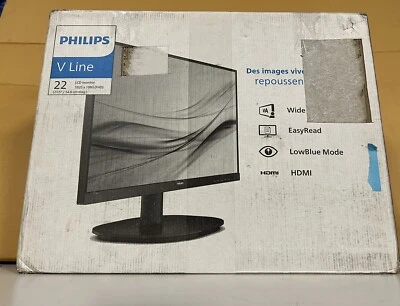 Philips 221V8 FHD 21.5"  1920X1080 Flat Monitor With Stand & Power Cord - Image 1 of 4