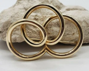 Pin/broche vintage de oro amarillo de 14kt * círculos huecos - Imagen 1 de 8