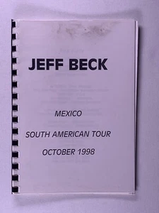 Jeff Beck Itinerary Original Vintage Mexico South American Tour October 1998 - Picture 1 of 17