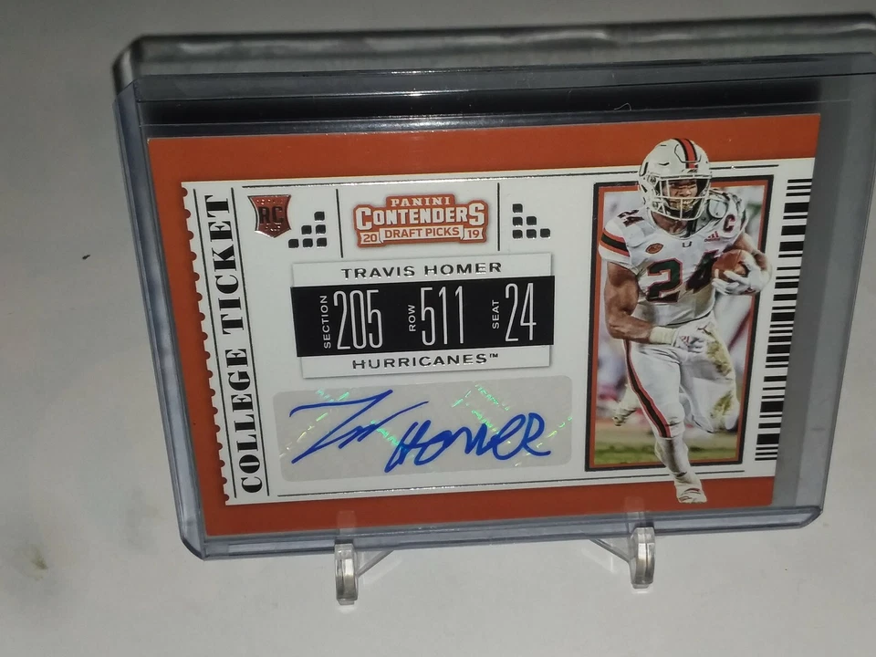 TRAVIS HOMER 2019 Contenders Draft Picks Rookie Autograph RC, SEAHAWKS  - Image 1 of 1