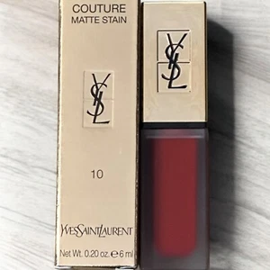 YSL Yves Saint Laurent Tatouage Couture Matte Lip Stain #10 Carmin Statement - Picture 1 of 8