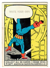 1966 Donruss Marvel Super Heroes Bubble Gum Card #7 Captain America, Spider-Man
