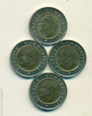 4 NICE AU-UNC BI-METAL 50 KURUS COINS from TURKEY (2009, 2010, 2011 & 2012) - Image 1 of 2