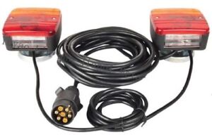 MAGNETIC TRAILER REAR LIGHT SET LIGHT BOARD TOWING LAMPS with 7.5M METER CABLE
