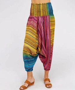 Pantalones harén a rayas arco iris para mujer Velzera talla única #85089343 - Imagen 1 de 3
