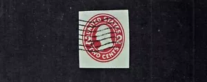 1907-16 U.S. STAMPED ENVELOPE 2c Carmine on Blue Washington Sc#U414 Used ^ - Picture 1 of 1