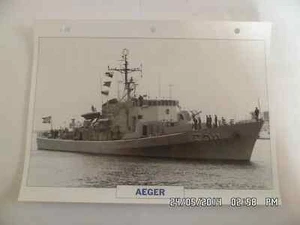 KARTE STECKKARTE KRIEGSSCHIFFE AEGER 1965 KORVETTE - Bild 1 von 1