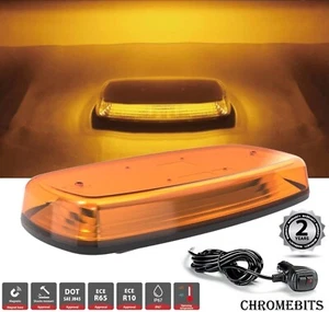 Baliza Intermitente Magnética 12-24v Ámbar LED Vehículo Techo Delgado Barra de Luz Estroboscópica R65 - Imagen 1 de 8