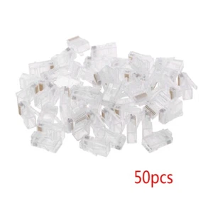 50Pcs/set Gold Plated RJ45 Net Cables Modular Plug Cat5 CAT5e Connector - Afbeelding 1 van 8