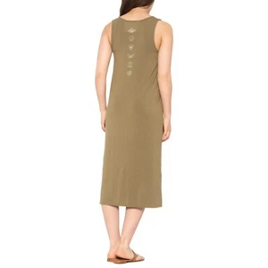 Nuevo con etiquetas Vestido medio Lotus mezcla suprema para mujer Life Is Good verde sin mangas - Imagen 1 de 3