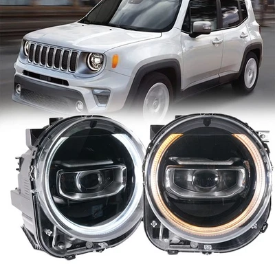 LED Headlight Assembly For Jeep Renegade 2014-2021 Headlights DRL Running lights - Image 1 of 4