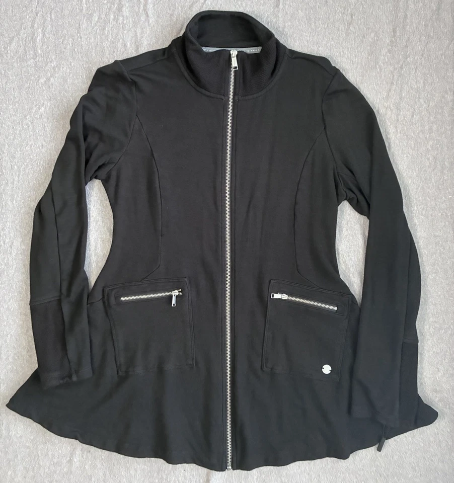 Jaqueta Calvin Klein Performance Stretch Feminina Zíper Completo Preta Tamanho Médio - Imagem 1 de 4