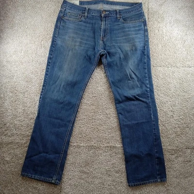 Hollister Jeans Mens 36x32 Blue Denim Straight Leg Classic Five Pocket Casual - Image 1 of 4
