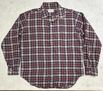 Vintage Viyella Shirt Mens L Plaid Button Up Wool Cotton Saks Fifth Avenue Shirt - Image 1 of 4