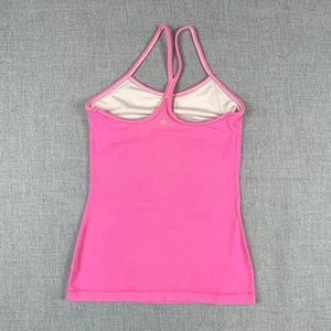 Lululemon Power Y Tank Womens 4 Pink Built in Bra No Pads Spaghetti Straps - Picture 1 of 9