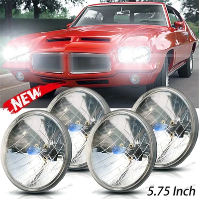 Faróis 4x 5,75" polegadas HI/LO feixe branco para Pontiac GTO Firebird 1964-1972 - Imagem 1 de 4