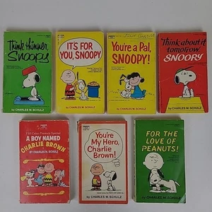 Menge 7 Peanuts Taschenbücher Vintage Charles Schulz Snoopy Charlie Brown - Bild 1 von 9