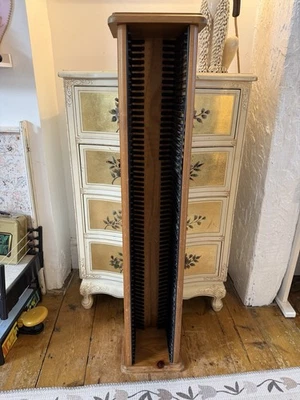 Vintage Wood Tall Pine Plastic Insert CD Rack Holds 60 CDs 90s Y2K - Image 1 of 4