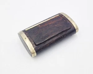 VICTORIAN WOODEN SNUFF BOX c1890 - Picture 1 of 3