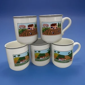 5er Set Kaffee/Teetassen Design Naif Villeroy Boch Country Laplau Bauernfeld - Bild 1 von 8