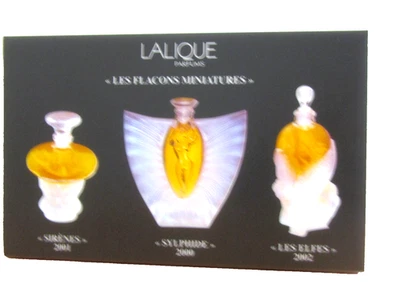 LALIQUE LES FLACONS MINIATURE Perfume Women SIRENES 2001, SYLPHIDE 2000, 2002 - Image 1 of 3