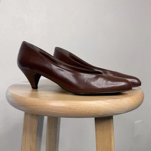 Zapatos de tacón vintage hechos en España Glorius marrón talla 6 cuero - Imagen 1 de 8