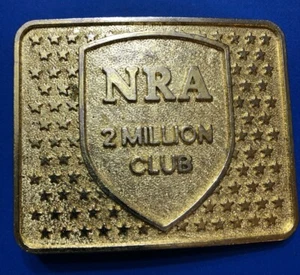 "NRA 2 MILLION CLUB BRASS BELT BUCKLE" ****FREE SHIPPING**** - Picture 1 of 2