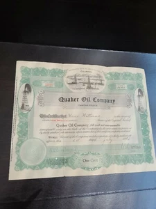1925 Quaker Oil Company 1000 share original Stock Certificate No. 2810 - Picture 1 of 5