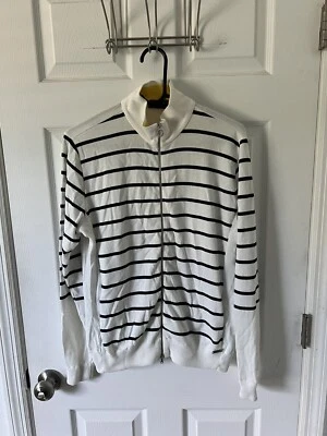 Paul & Shark Yachting Mens Full Zip Sweater Cardigan Zip Up Size XL White Stripe - Image 1 of 4