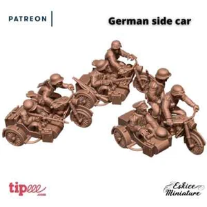 3 Side-Cars Allemands, Seconde Guerre Mondiale, Wargame, WW2 - Imagen 1 de 3