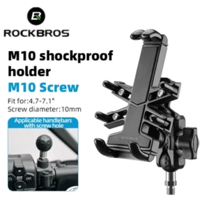 ROCKBROS Rotatable Motorcycle Phone Holder Shockproof Cycling Bike Phone Support - Picture 1 of 24