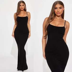 Bodycon Slip Maxi Dress Built in Shapewear Bra 8 in 1 Women Sleeveless Casual Su - Picture 1 of 6