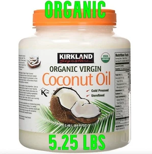 🔥 5 lbs Organic Virgin Coconut Oil Unrefined Cold Pressed 84oz Kirkland Exp ‘25 - Picture 1 of 6