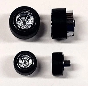 JAG Hobbies Chrome Wheel Set for DR-1 - AW - Aurora / AFX 4-Gear HO Slot Cars - Picture 1 of 1