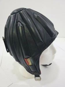 VINTAGE LEATHER Skull Cap Helmet RICHARD-PONTVERT FRANCE Sky diver Steampunk - Picture 1 of 9